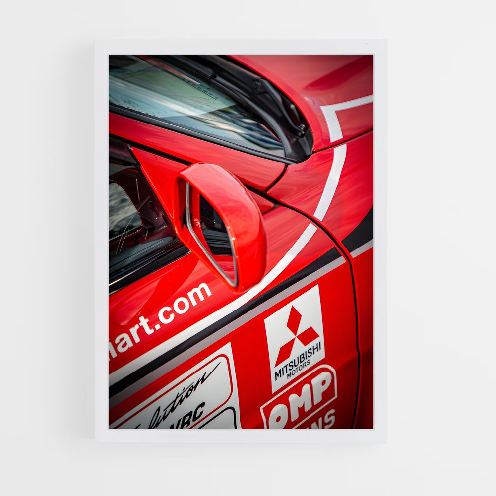Poster Rallye Rouge – affiche Mitsubishi (vue 3)